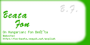 beata fon business card